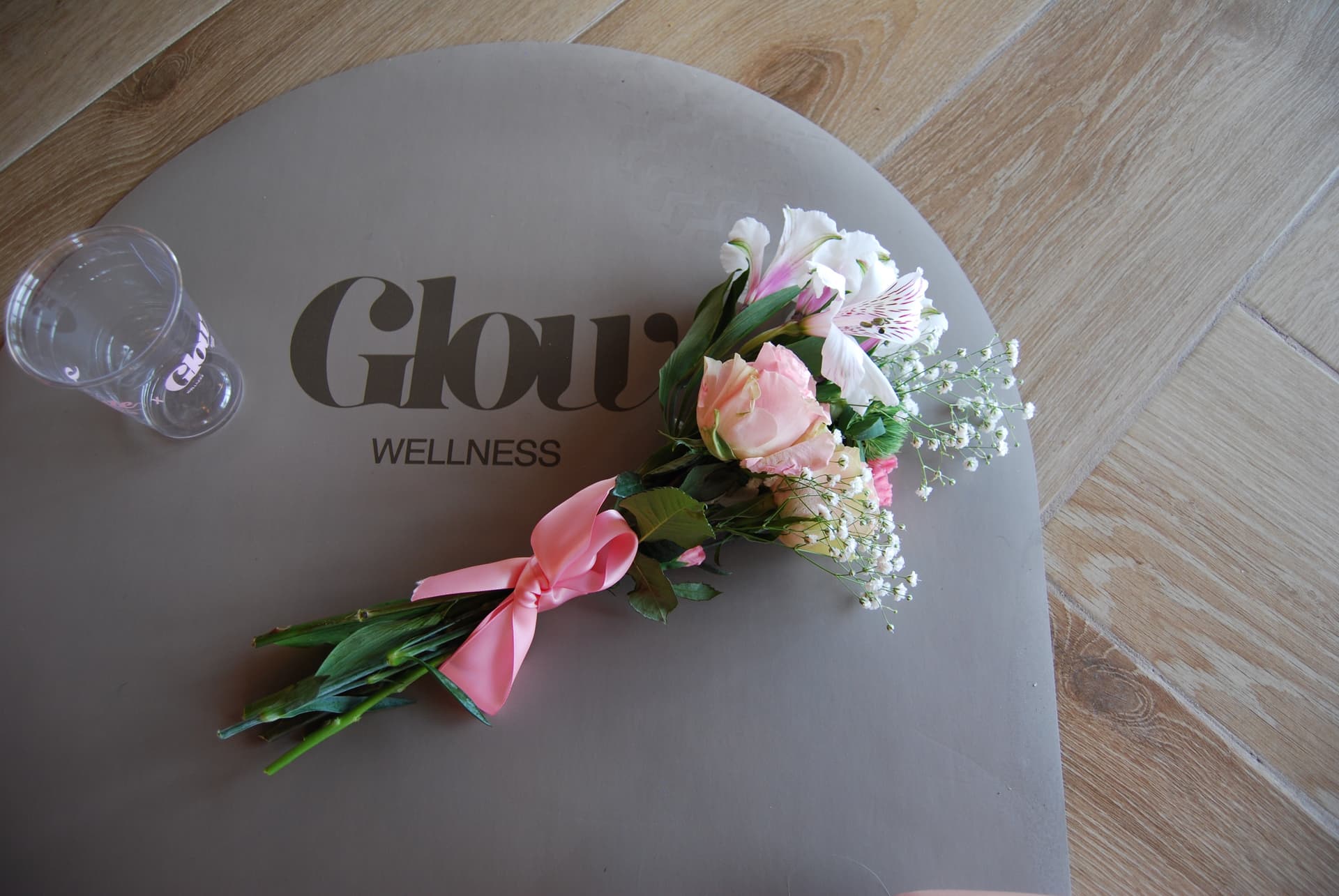 Glow Wellness mat and flowers